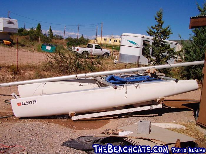 Nacra 5.2 on Beach Trailer