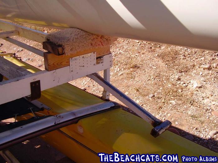 Rear Crossbar of Beach Trailer on Side Rail