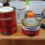 Interlux Perfection paint, with the spout on the small can pulled up