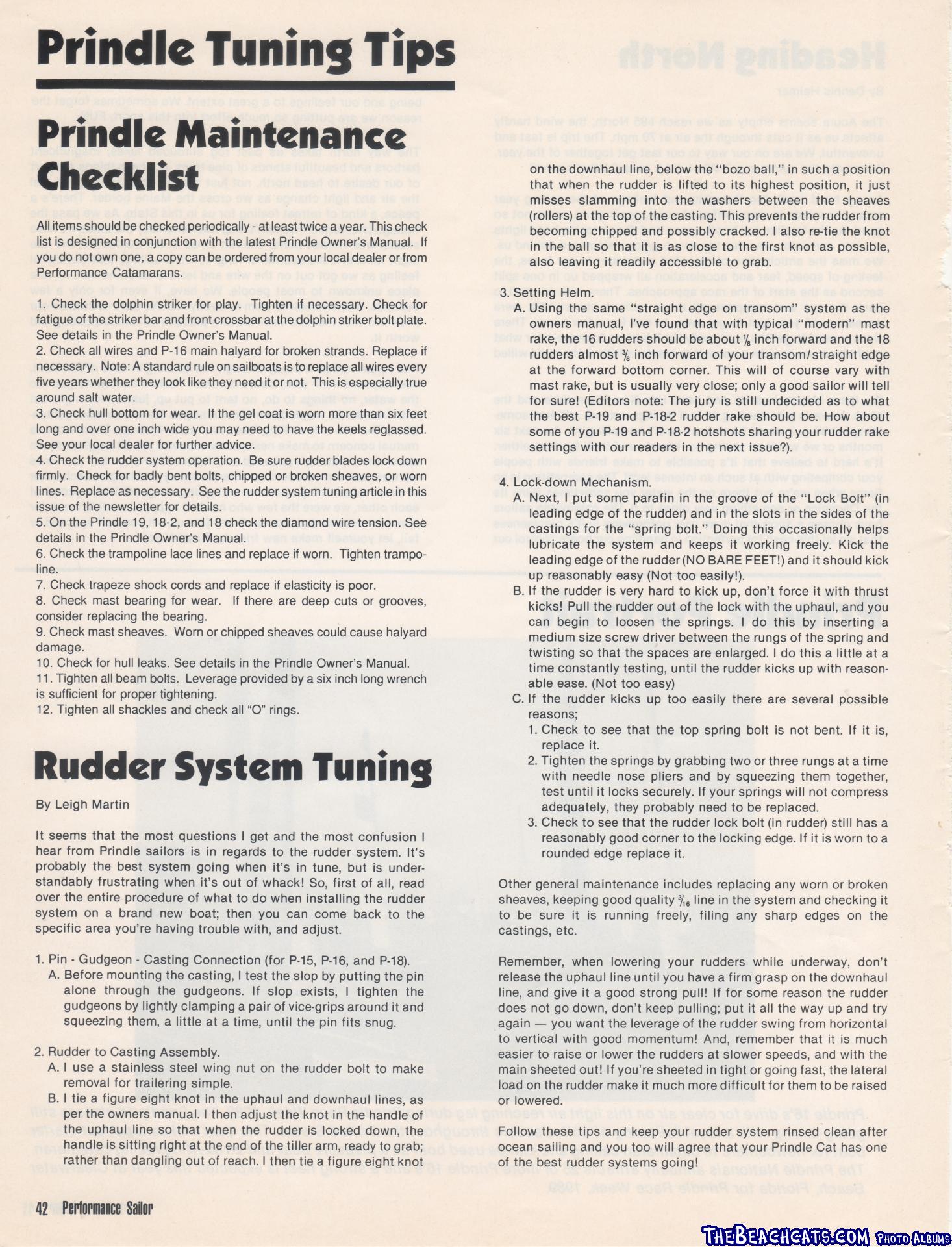 Prindle maintenance checklist pg. 1