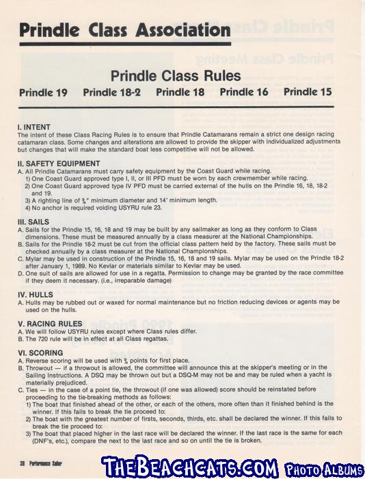 Prindle Class Rules 1989