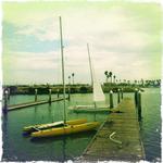 Practice day. Ready to hoist the main and hit the gas! Bobby's Dart 18 in the foreground.