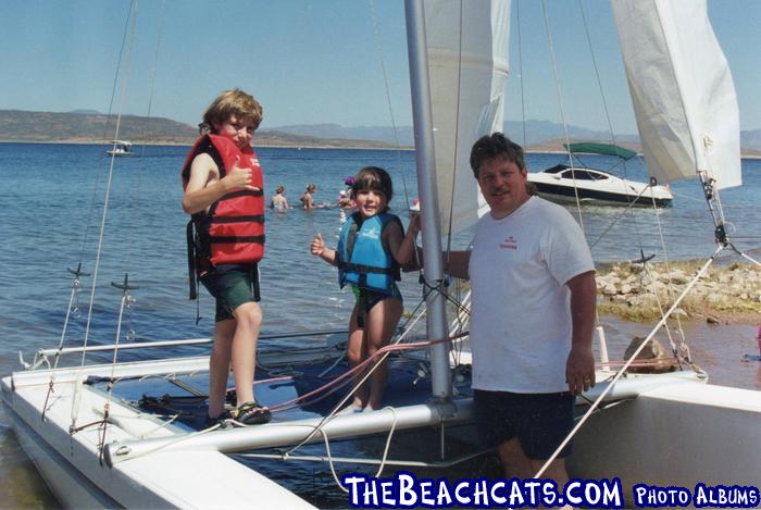 Kids on the P 18-2 catamaran