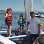 Kids on the P 18-2 catamaran