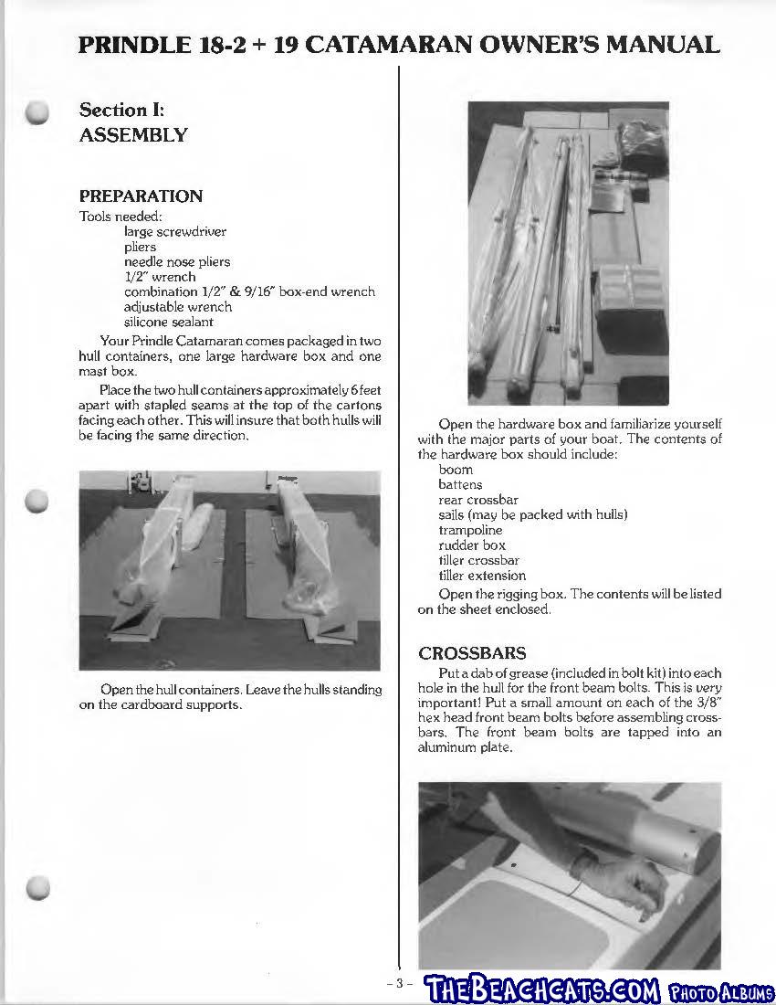 Prindle 18-2 & 19 Manual_Page_03 :: Catamaran Sailboats at TheBeachcats.com