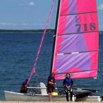 Wally and the girls getting ready to sail. The Buzzard '04