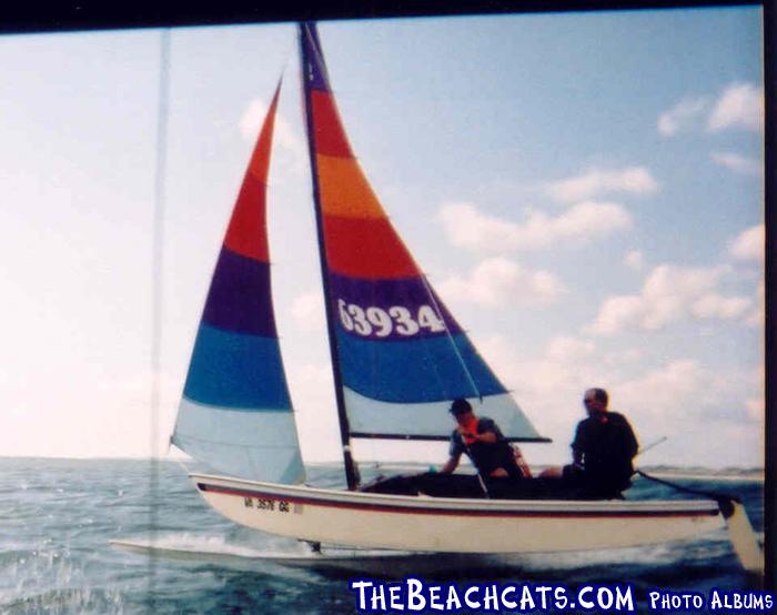 Chip and Jeff flyin\' a hull in Panama City, FL - 2002