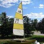 A Hobie 3.5 fresh off the freight packaging