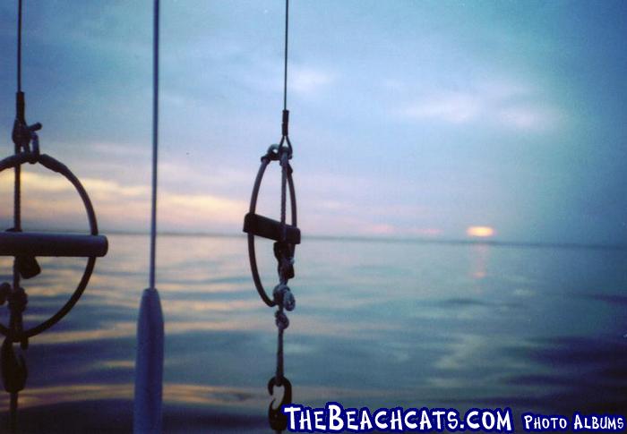 Calm water at sunset, returning from Nest Key