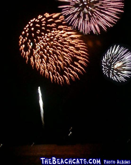 New Years Eve fireworks viewed from the dock at Rick's Place