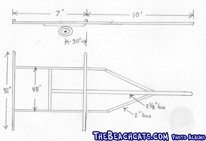 Frame dimensions for Hobie trailer