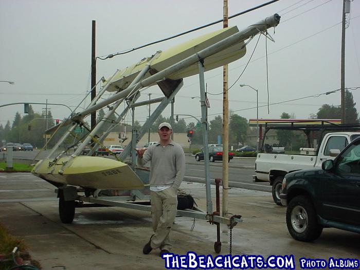 Boat waiting to get the trailer reciever welded.