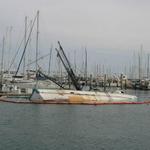 This ship was sunk by a vagrant who stole a 100' dive boat and played pinball on his way out of the harbor