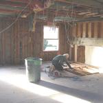 upstairs gutted removing the entry ceiling