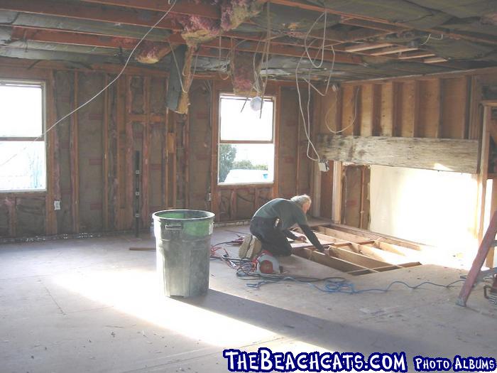 upstairs gutted removing the entry ceiling