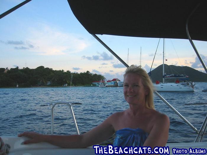 katherine chillin on deck at Marina Cay