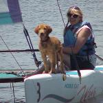 Cody sailing with Mary Wells