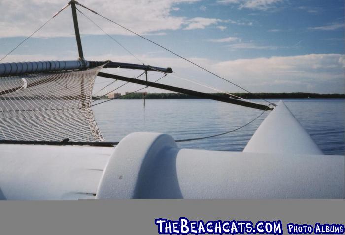 The Stars & Stripes leaving Cape Coral for the Gulf of Mexico and via the Caloosahatchee River on her maiden voyage.