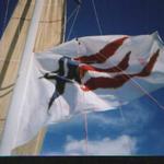 Stars & Stripes flag flown for the first time since the 88 America's Cup.