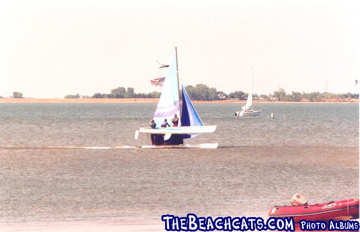 3 up on a Hobie 18 - Lake Hefner Oklahoma