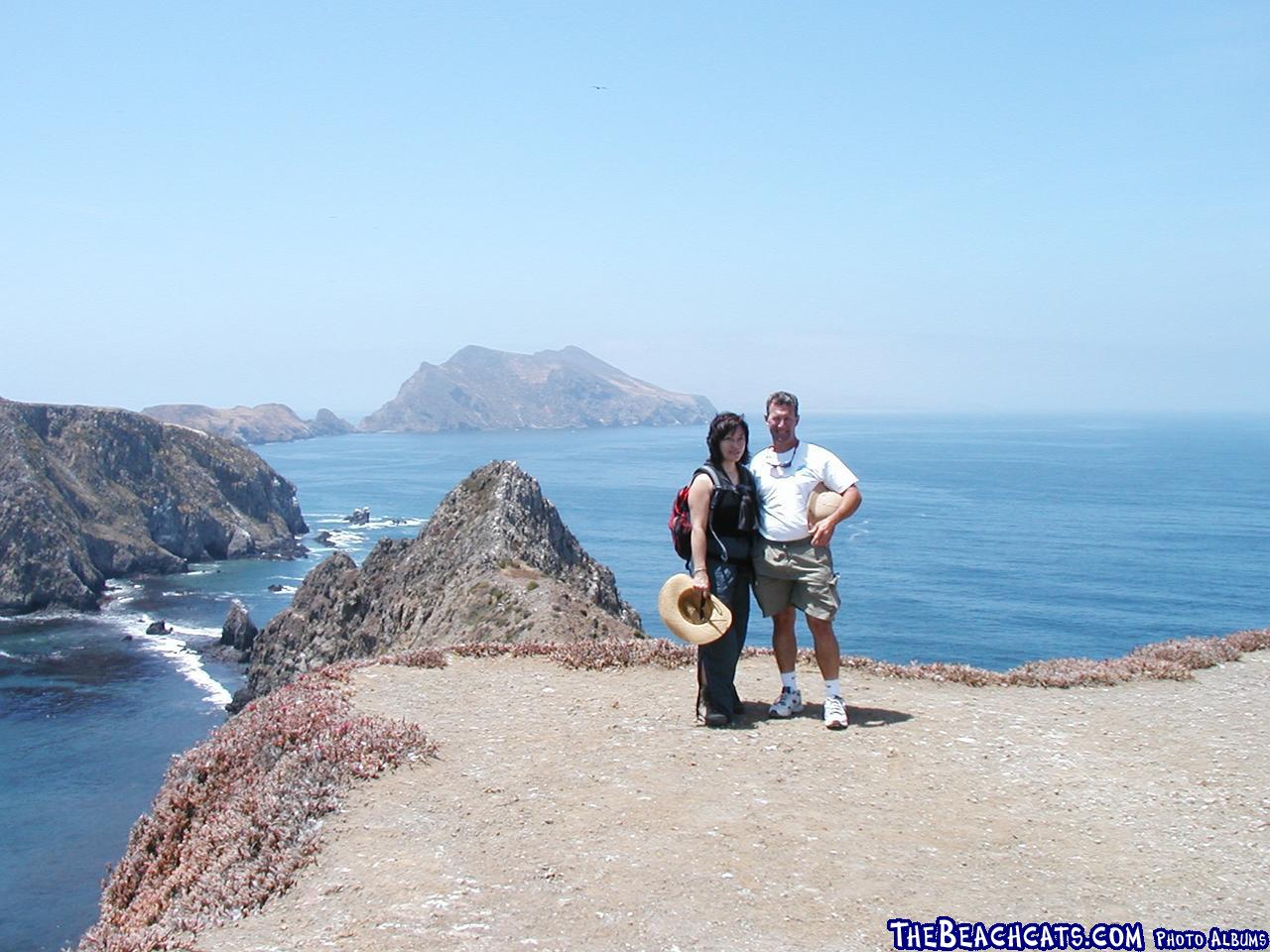 Anacapa Island.  Look closely to see Eastern Santa Cruz Island just over my head