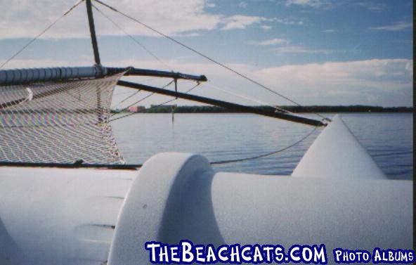 Stars and Stripes departing Cape Coral heading for the Gulf via the Caloosahatchee River.