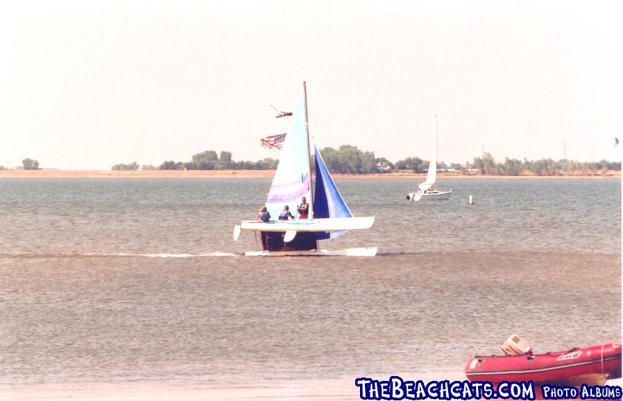 3 up on a Hobie 18 - Lake Hefner Oklahoma