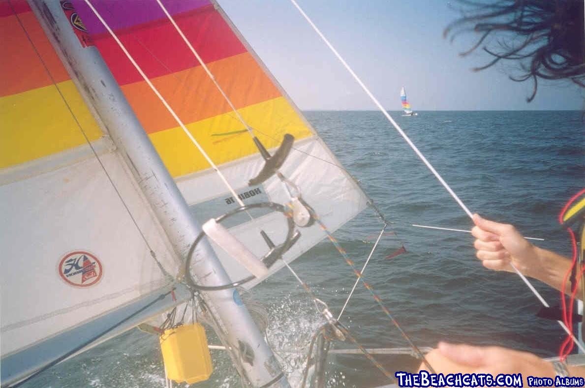 GRACE FLYING ON HOBIE 16