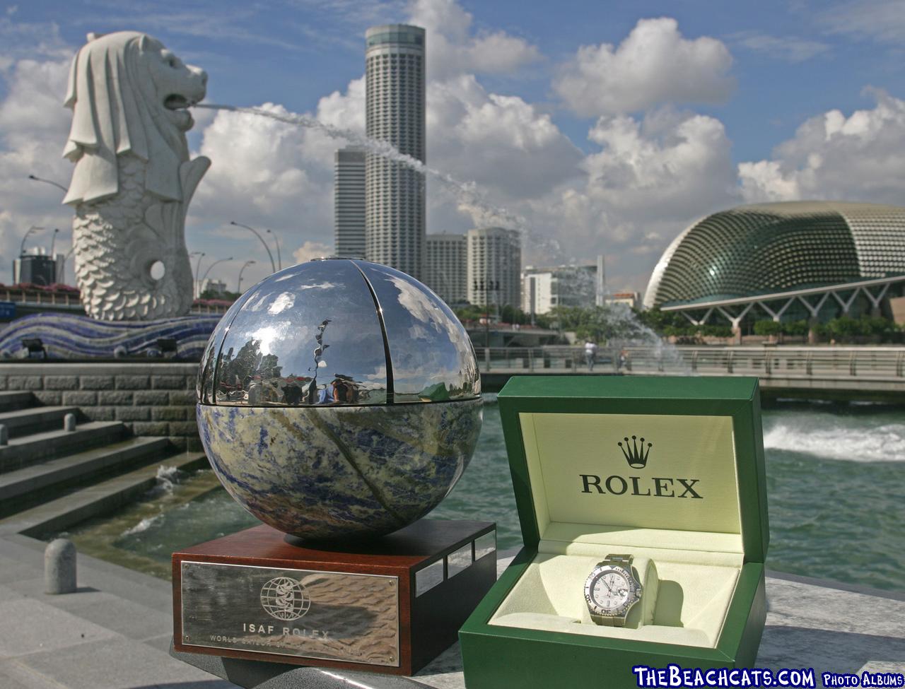  SINGAPORE, The Merlion: The Merlion is a legendary creature that has the head of a lion and a body of a fish. ISAF Rolex Sailor