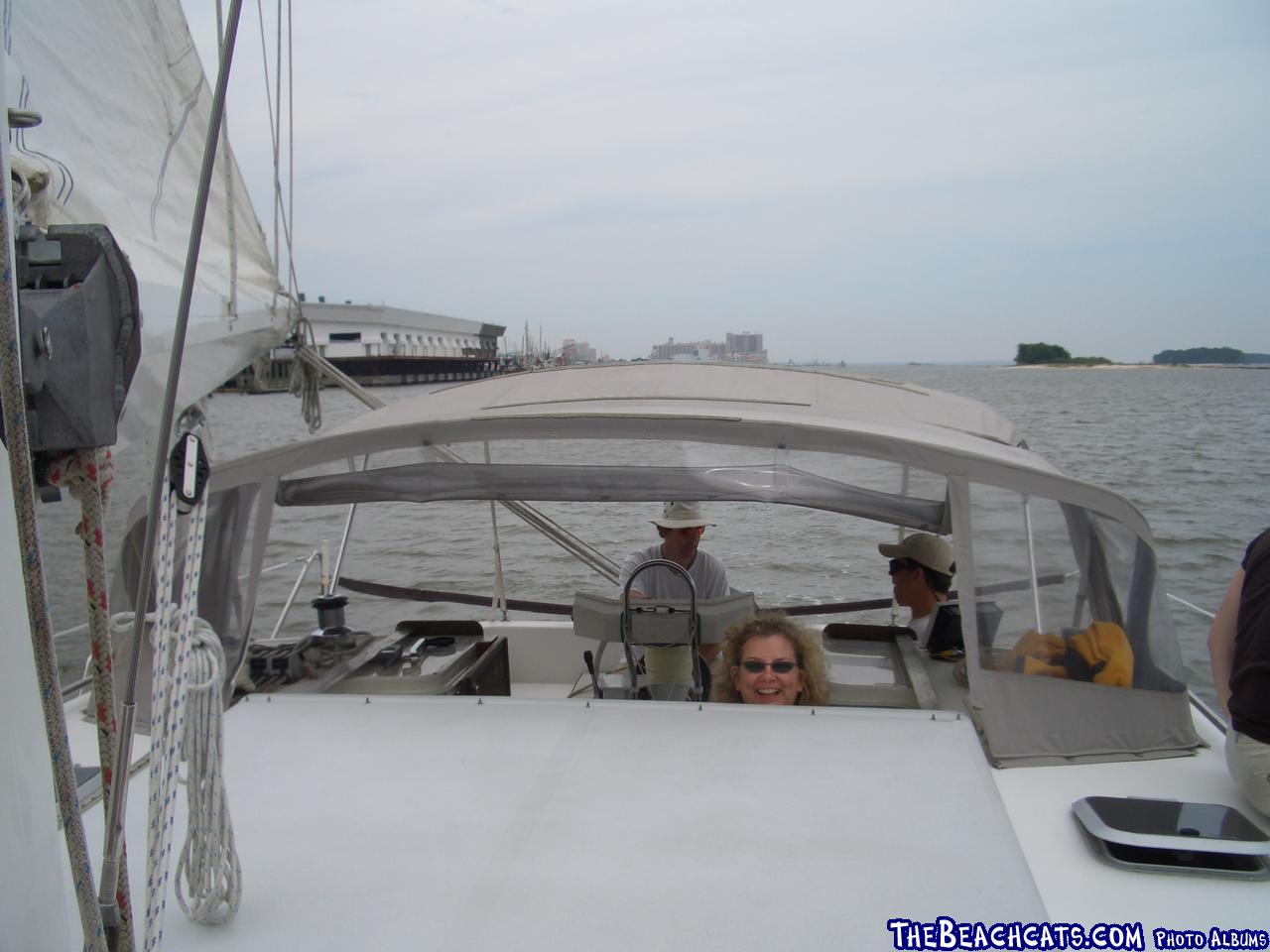  owner George and Cynthia Ramseur and Jay at the helm