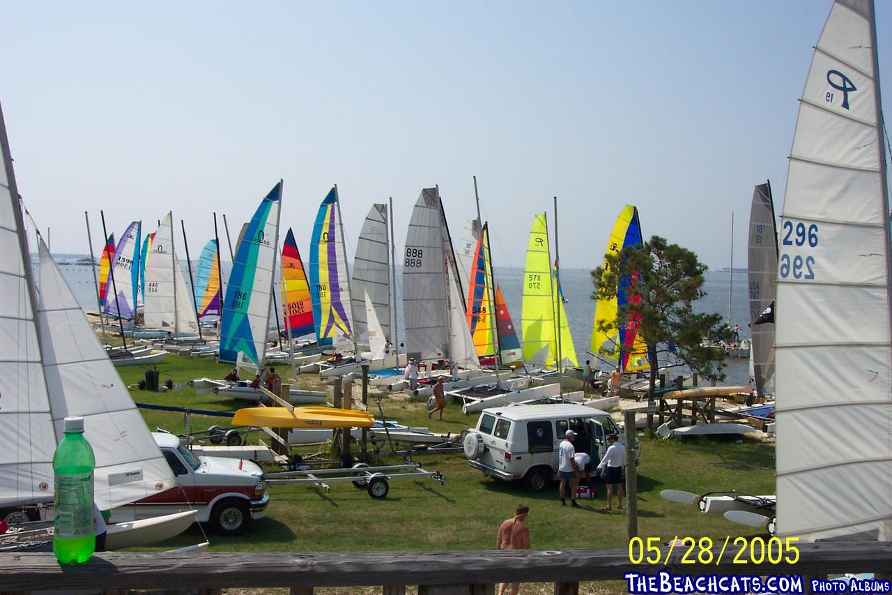 Everyone getting boats ready for the start of the first race.