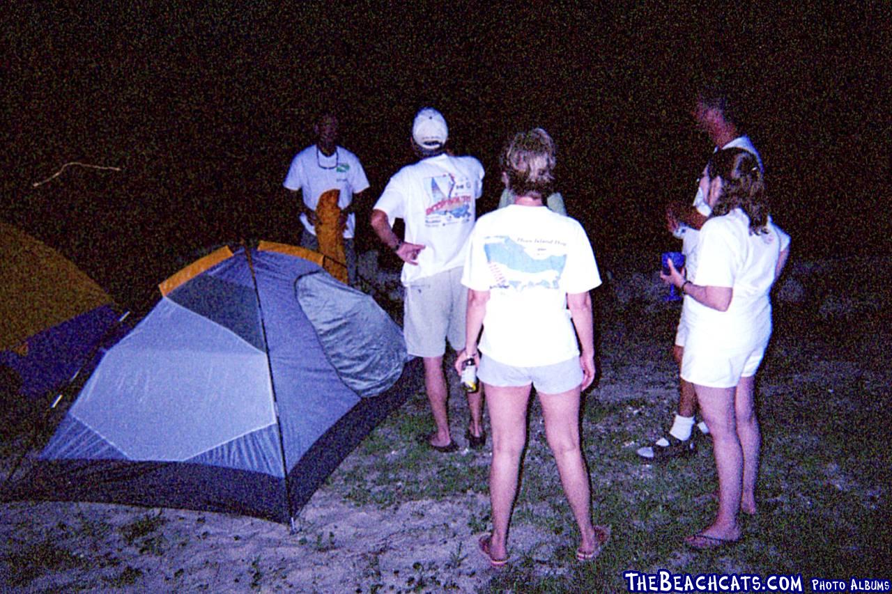 Setting up camp Friday night.