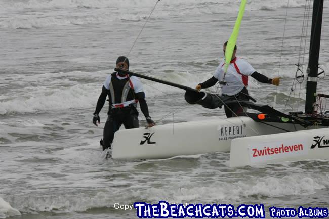 Me in the background pulling the boat after finishing...