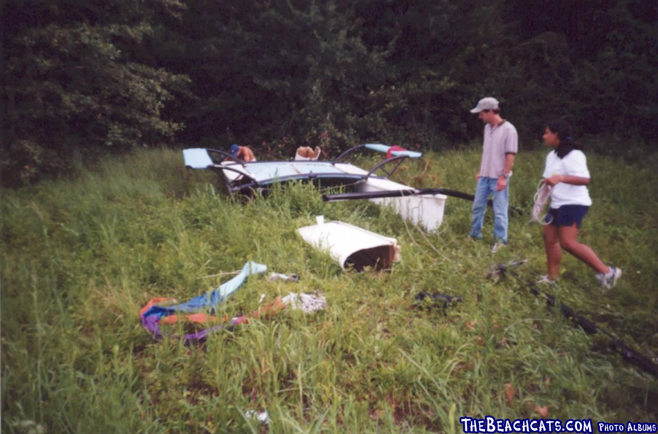 Ocean Springs water spout damage to Hobie 18M