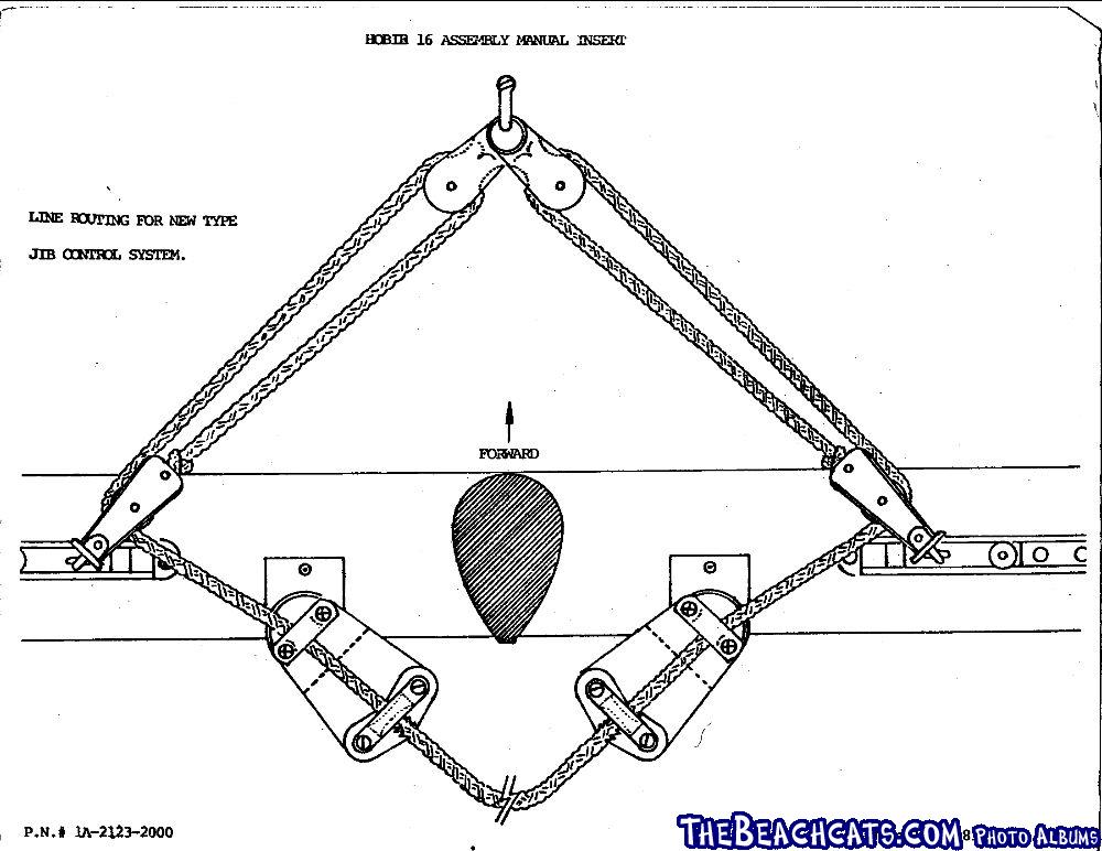 1980s Hobie 16 jib rigging