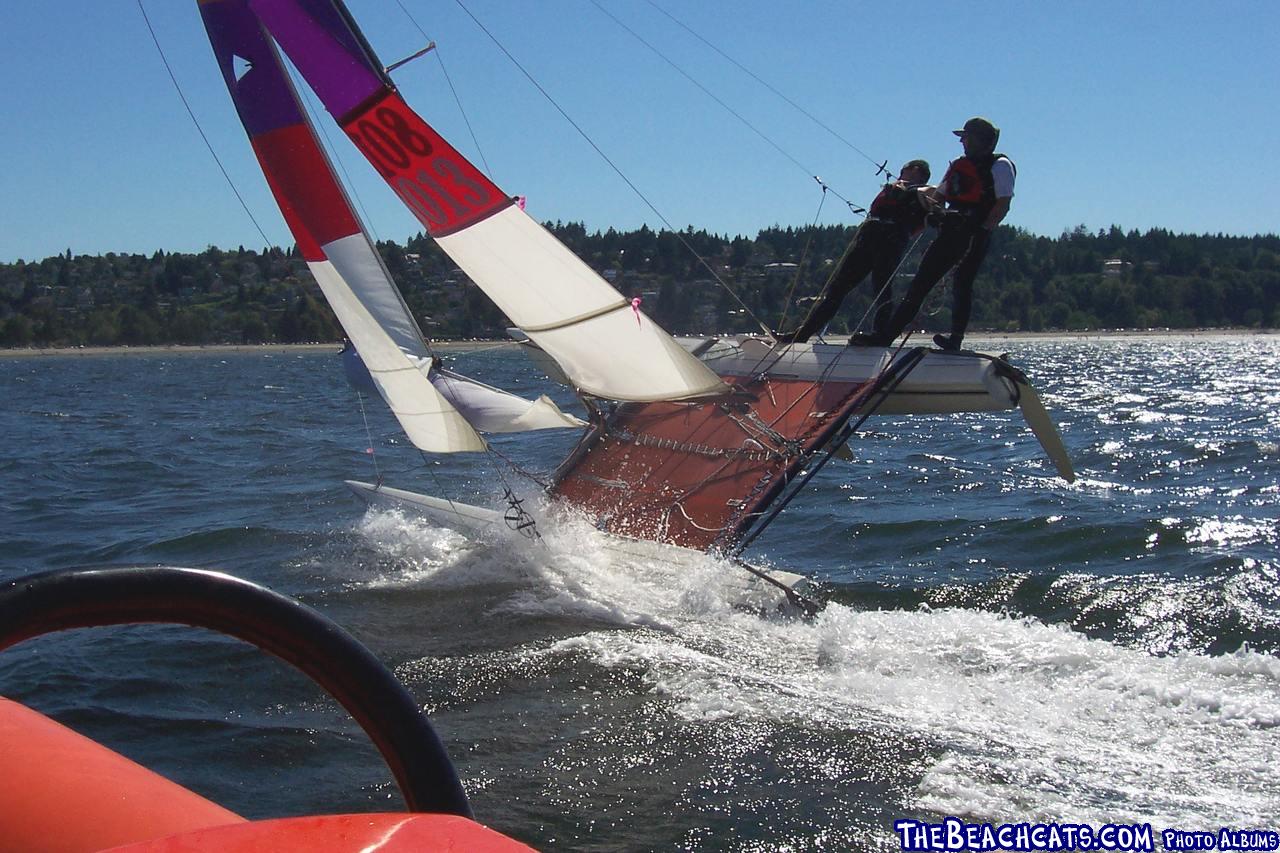 Flying with the new Spinnaker stuffed away.

