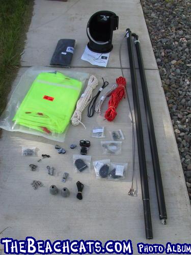 1: Hobie 16 spinnaker kit contents