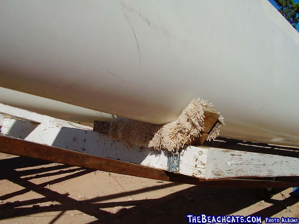 Front Bar of Beach Trailer on Rail Extension