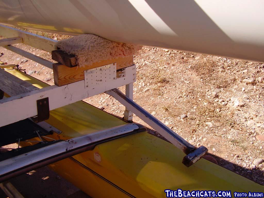 Rear Crossbar of Beach Trailer on Side Rail