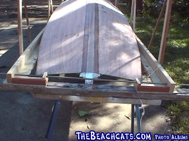 pic020-Fit hull into expanded deck jig.