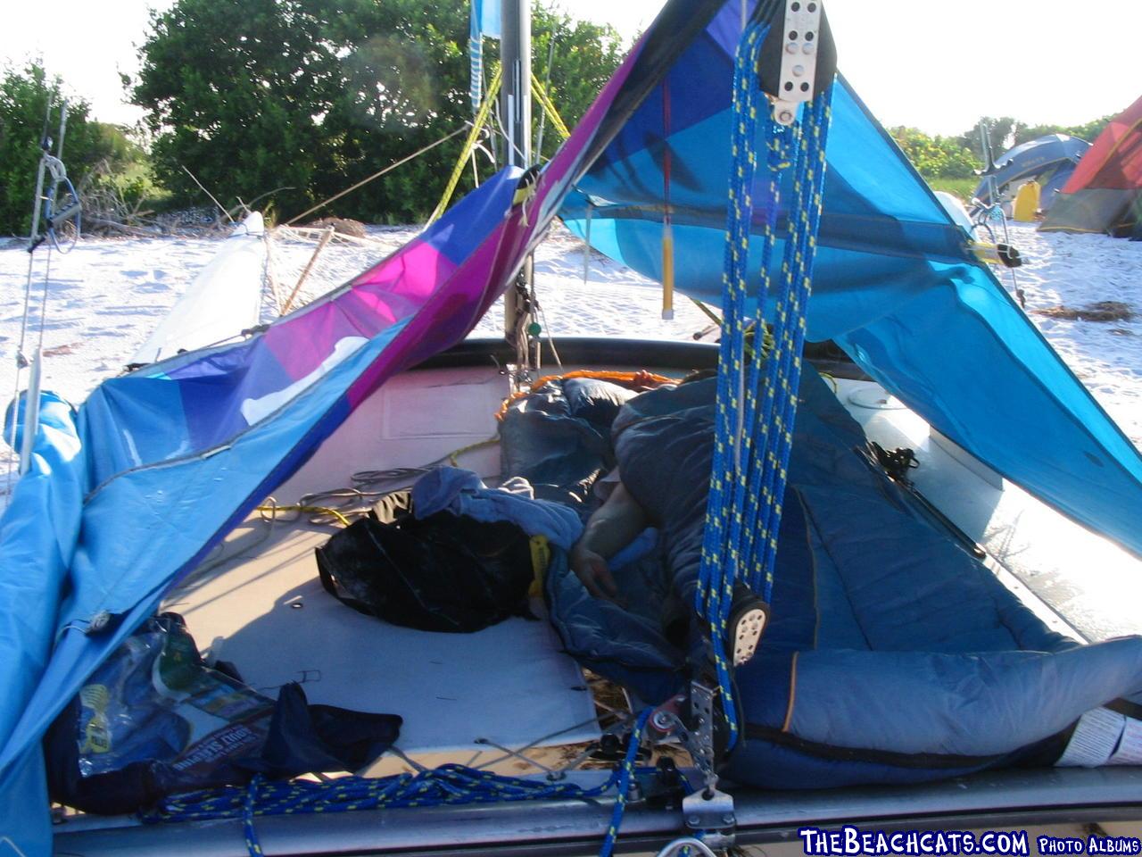 sailboat boom tent