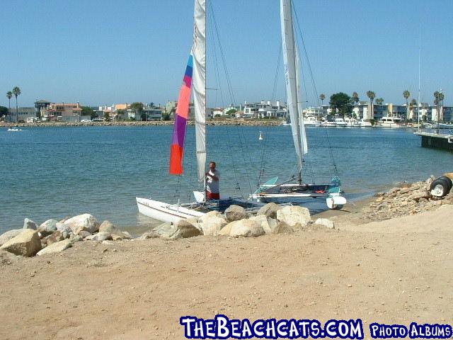 New beach ramp and small beach at high tide