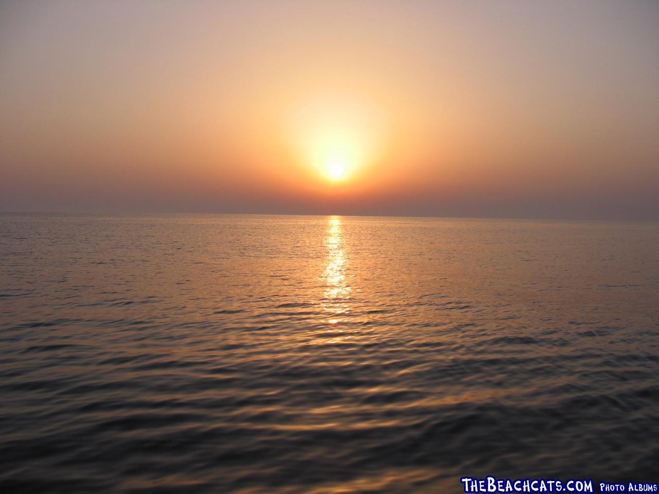 Sunset in the midle of Aegean sea