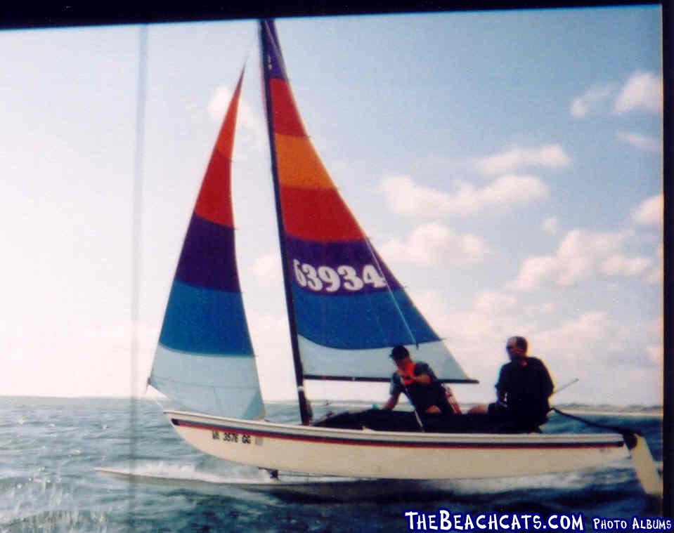 Chip and Jeff flyin\' a hull in Panama City, FL - 2002