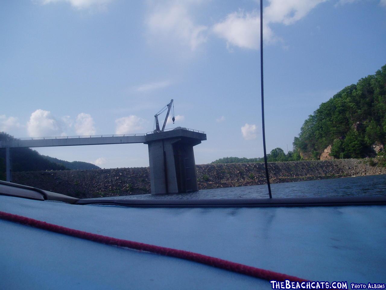 2006-05-21 Watauga - dam.  I believe the Appalachian Trail goes across the top of the dam