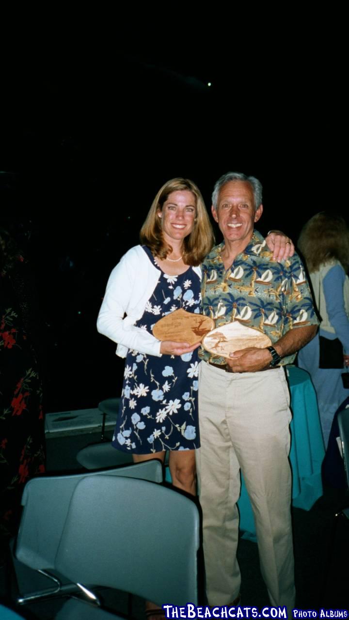 Collecting our trophies at the 2001 Hobie 16 Continentals in Monterey