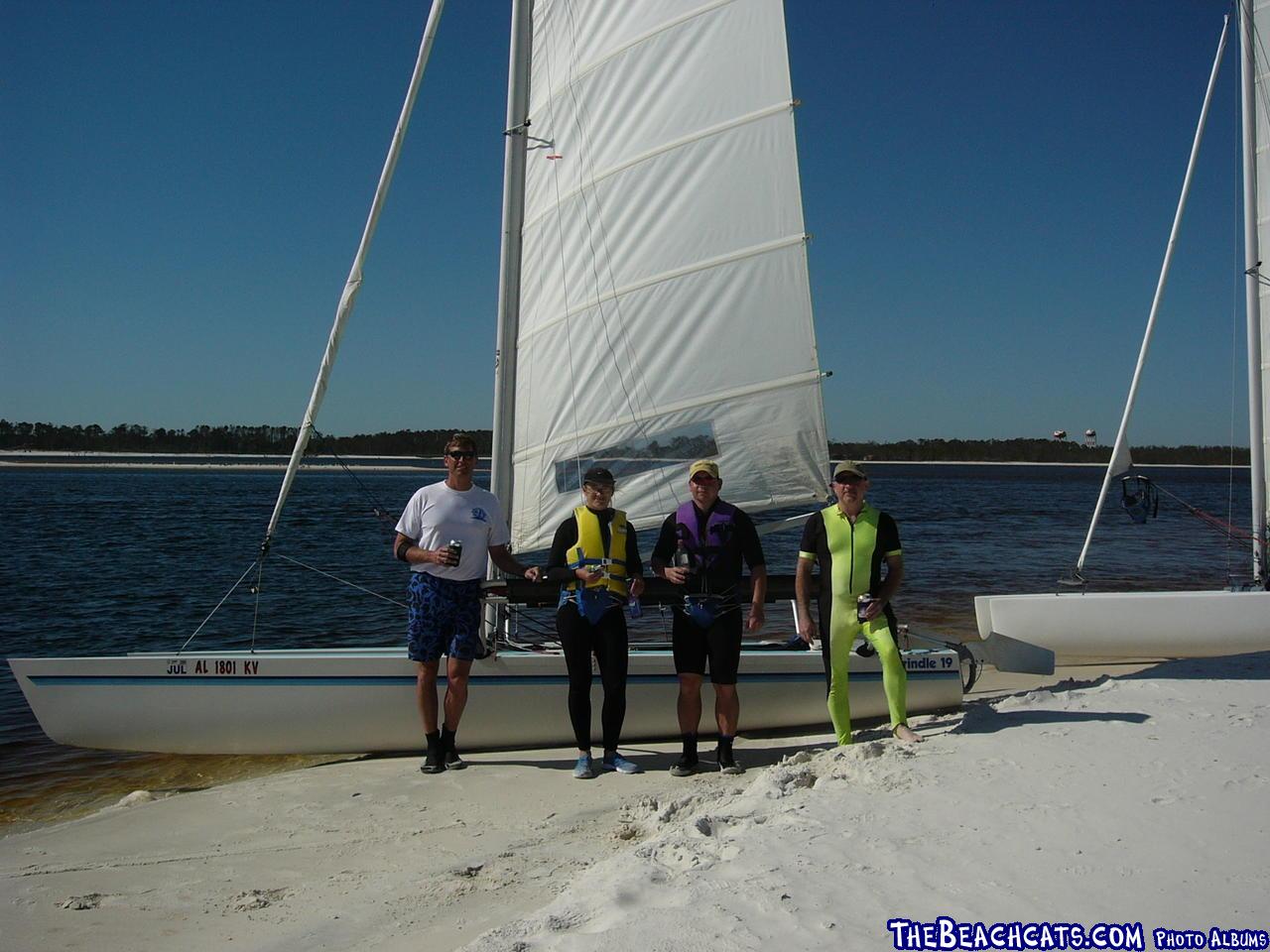 Phillip Mumm, Meg Gilmer, me and Steve Lowery hanging at on the beach.