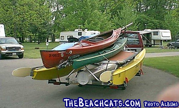 Trailer full of boats