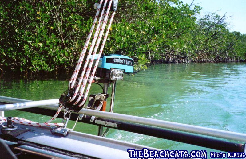 The Cruise & Carry pushing us through the Boogies (a channel that connects Blackwater Sound and Florida Bay)