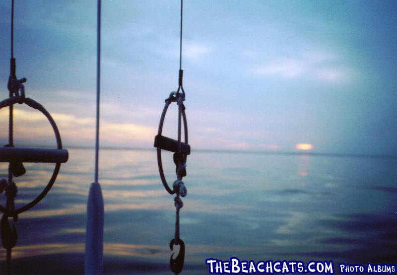 Calm water at sunset, returning from Nest Key